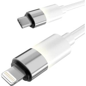 AVAX CB315 GLOWY 2 м 27W USB-C - Lightning бял кабел за бързо зареждане AVAX_CB315 (AVAX_CB315)