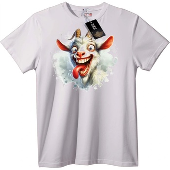 NOONEBRAND Тениска Забавна Коза - 6XL, White