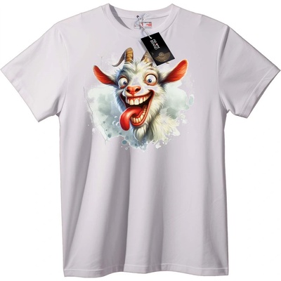NOONEBRAND Тениска Забавна Коза - 6XL, White