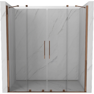 Mexen Velar Duo плъзгащи се душ врати 170 см, прозрачни, розово злато - 871-170-000-02-60 (871-170-000-02-60)