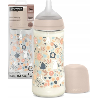 Suavinex Wonderland kojenecká láhev fyziologický průtok Liberty růžová 360 ml