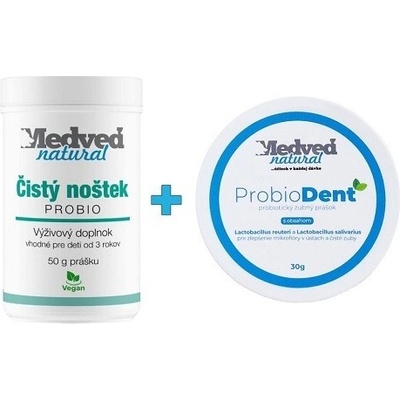 Medveď natural Čistý noštek Probio 50 g a ProbioDent 30 g
