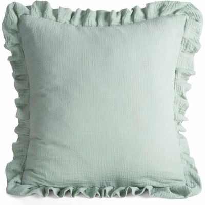Takoy Povlak na polštář 45x45 cm mušelínový s ozdobným volánem po okrajích šalvějový MUŠELÍN 1-HF-483701 | 45 x 45 cm