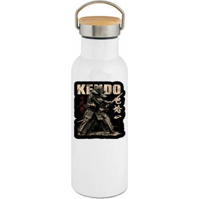 123TRIKO termoska Kendo bojovník ve výpadu, umělecký potisk 500 ml