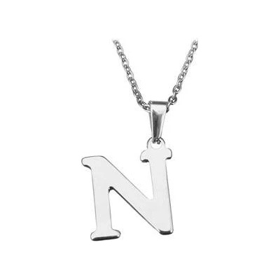 Šperky4U Ocelový řetízek s přívěškem iniciála "N" OPD0090-N