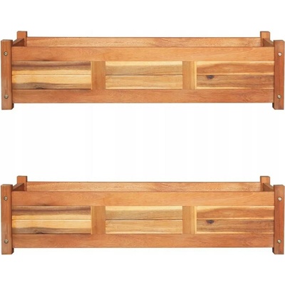 VidaXL Béžový dřevěný Květináč 100 x 30 x 25 cm