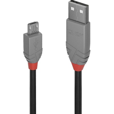Lindy 36735 USB, USB 2.0 USB-A zástrčka, USB Micro-B zástrčka, 5m, černý