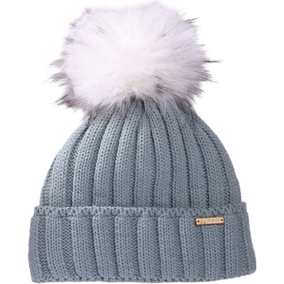Pletex pletená čepice s fleecovou podšívkou a bambulí z umělé kožešiny L486 Mintová
