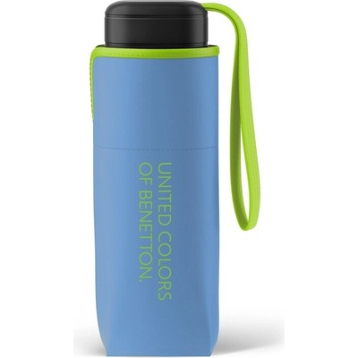 Benetton 5640 Skládací manuální deštník malý plochý modrá světle