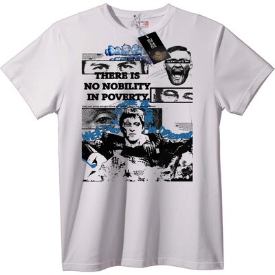 NOONEBRAND Тениска Няма благородство в бедността - L, White