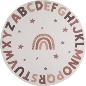 Ayyildiz Кремав детски килим подходящ за пране ø120 cm Coco 1133 - Ayyildiz Carpets (COCO1201201133CREAM)
