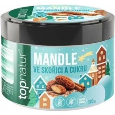 TOPNATUR Vianočné mandle v cukre a škoricu 170 g