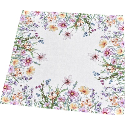 Tegatex Polyesterový ubrus rozkvetlá louka s motýly 85x85 cm