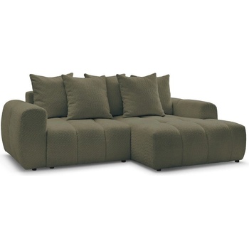 Bobochic Сгъваем ъглов диван с място за съхранение от букле в цвят каки (десен ъгъл) Roxelane - Bobochic Paris (108371)