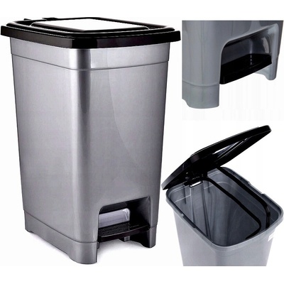 Dunya Odpadkový kôš s pedálom SLIM 15 L - šedý - 37-10423