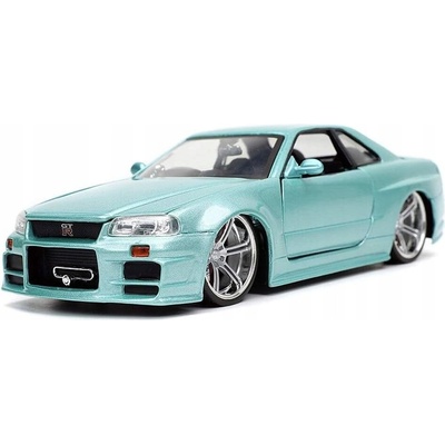 JADA model NISSAN SKYLINE GT R R34 RÝCHLO A ZBESILO FAST & FURIOUS 1:24