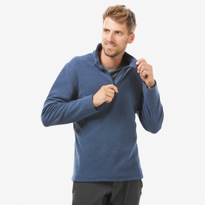 Quechua pánska turistická fleecová mikina MH100 modrosivá modrá 349@S