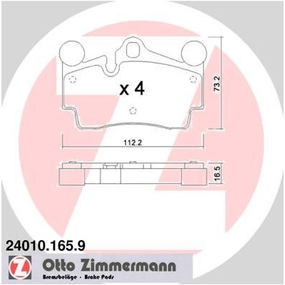 Sada brzdových platničiek kotúčovej brzdy ZIMMERMANN 24010.165.9