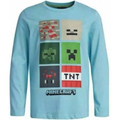 MOJANG official product Dětské bavlněné tričko Minecraft dlouhý rukáv, světle modrá – Hledejceny.cz