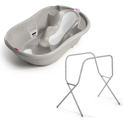 OK BABY SET Vanička rostoucí protiskluzová Onda Evolution Grey podpůrné lišty na vanu