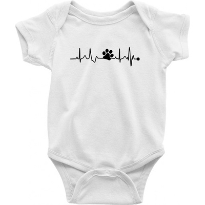 Ekg psia labka Dojčenské body krátký rukáv biele