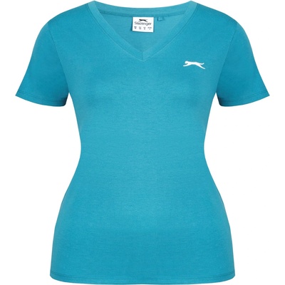 Slazenger Дамска тениска Slazenger Ladies V Neck Tee Shirt - Teal