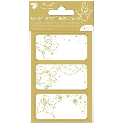 Anděl Samolepicí jmenovky na dárky - zlaté - 6 ks - 10727 – Zboží Dáma