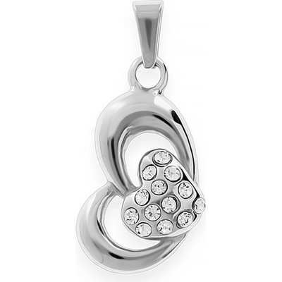 MPM Dámský ocelový nerezový přívěsek Cara se zirkony stříbrné SPD.6622