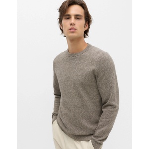 Marks & Spencer Текстуриран пуловер с врат от чист памук Marks & Spencer бежова Marks & Spencer | Bezhov | МЪЖЕ | S REG