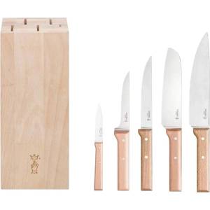 Opinel Комплект ножове с блок PARALLÈLE MEAT, комплект от 6 бр. , естествено, бук дърво, Opinel (OPIA0085662)