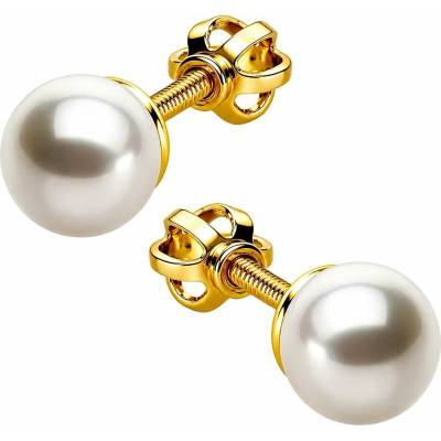 Zlaton Náušnice žluté zlato kultivovaná perla pecky 0.5cm 1.4g N14112501675