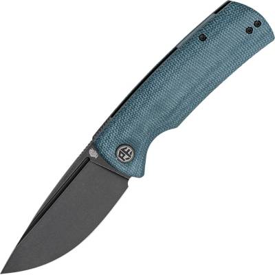 Petrified Fish PFP01 Beluga Black Stonewash K110 Blue Micarta PFP01BMW
