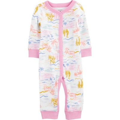 CARTER'S Overal bez nožiček na druky Sleep&Play Pink Palm holka