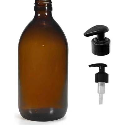 Luna Skleněná lékovka s černou pumpičkou 1000 ml