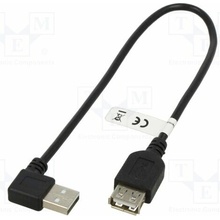 Goobay 95702 USB 2.0 prodlužovací A-A, M-F, lomený vpravo, 30cm