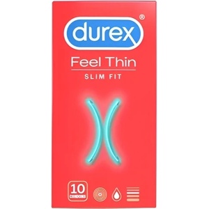 Durex 10 бр. Тънки, тесни презервативи Durex Feel Thin Slim