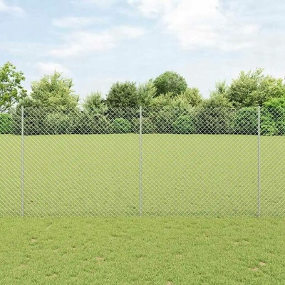 VidaXL Plot s sloupkem Stříbrná 1,4 x 10 m Ocel