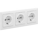 Legrand Тройна домашна розетка schuko с рамка suno, 250 v, бяла (lr0117g)