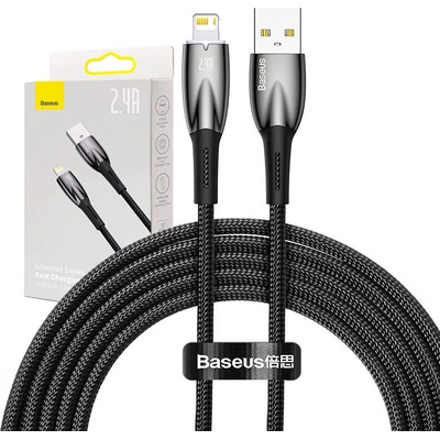 Baseus CADH000301 Glimmer USB - Lightning 2,4A, 2m, černý