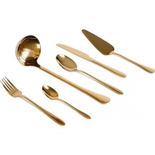 Homla Súprava príborov ABELE s lopatkou a naberačkou zlatá 18 ks 721878