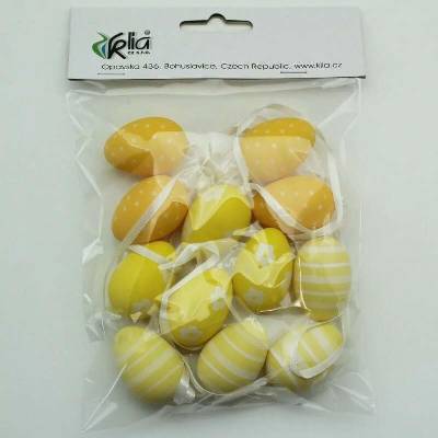 Vajíčka závěs plast S/12 žlutá HEA-143414C/4/Y