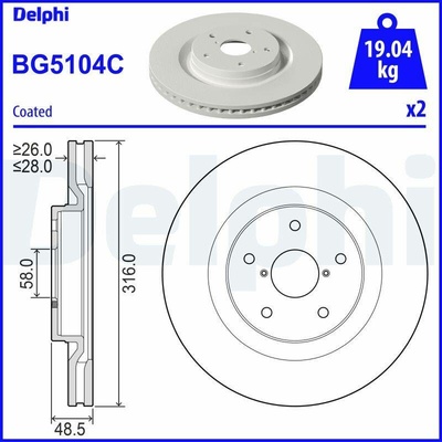 Brzdový kotouč DELPHI BG5104C
