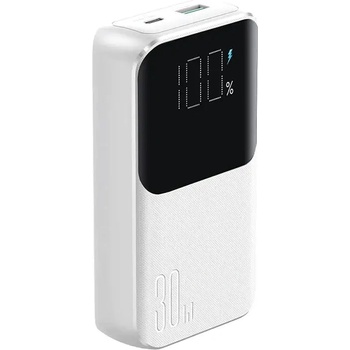 JOYROOM Мини преносима батерия с вградени кабели Joyroom JR-PBC06, 30W, 10000mAh, бяла (JR-PBC06 White)