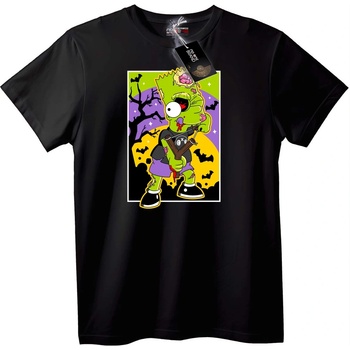 NOONEBRAND Тениска Halloween зомби Bart - L, Black