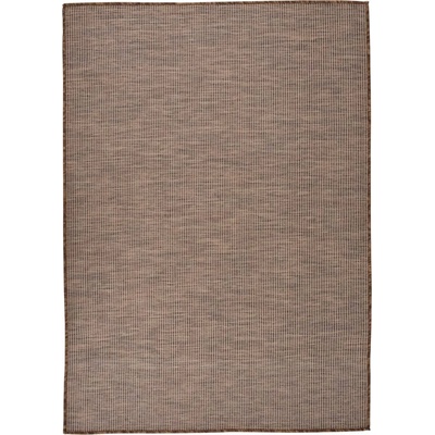 vidaXL Градински плоскотъкан килим, 140x200 см, кафяв (340789)