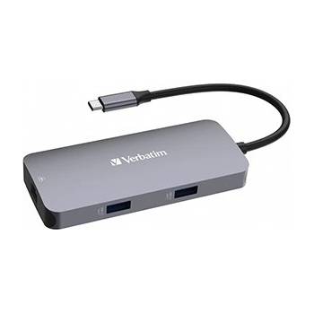 Verbatim 32150 USB C (3.2) хъб 5-порт, дължина на кабела 15 см, 1x USB C, 2x USB A, 1x HDMI, сив (32150)