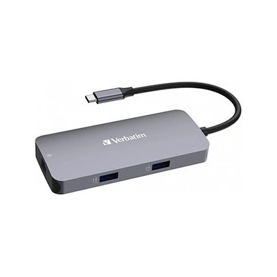 Verbatim 32150 USB C (3.2) хъб 5-порт, дължина на кабела 15 см, 1x USB C, 2x USB A, 1x HDMI, сив (32150)