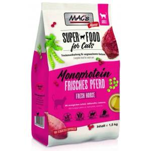 MAC's Mac’s Cat Adult Monoprotein GRAIN FREE, висококачествена храна за капризни и чувствителни котки, БЕЗ ЗЪРНО, с конско месо, 1, 5 кг - Германия - 80562