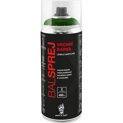 Balsprej vrchní univerzální akrylová barva ve spreji RAL 6010 400 ml trávová zelená
