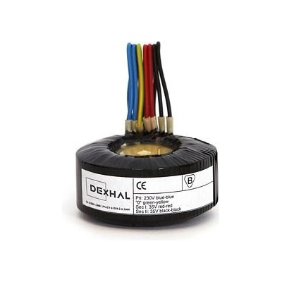 Síťový audio transformátor toroidní 20VA, 230V/2x12V (12-0-12V), 2x0,8A